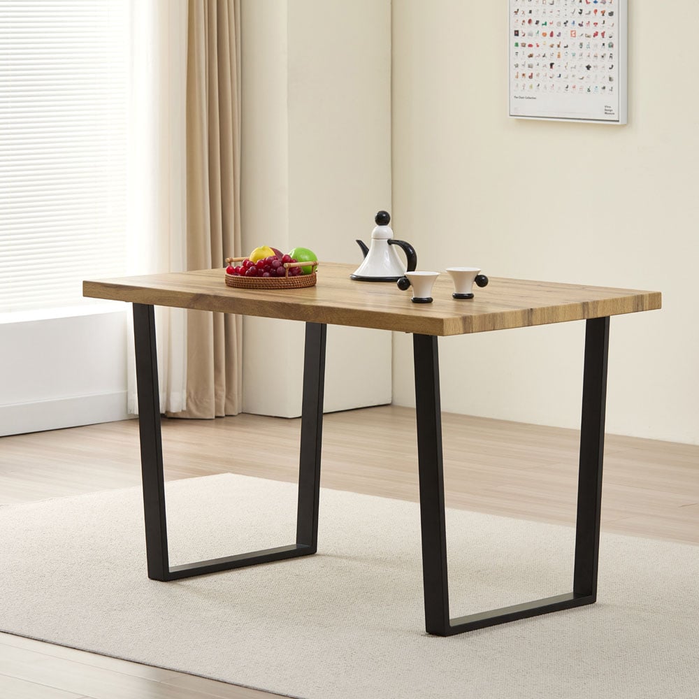 Indoor Living 6 Seater Black Colorado Oak Dining Table Image 7