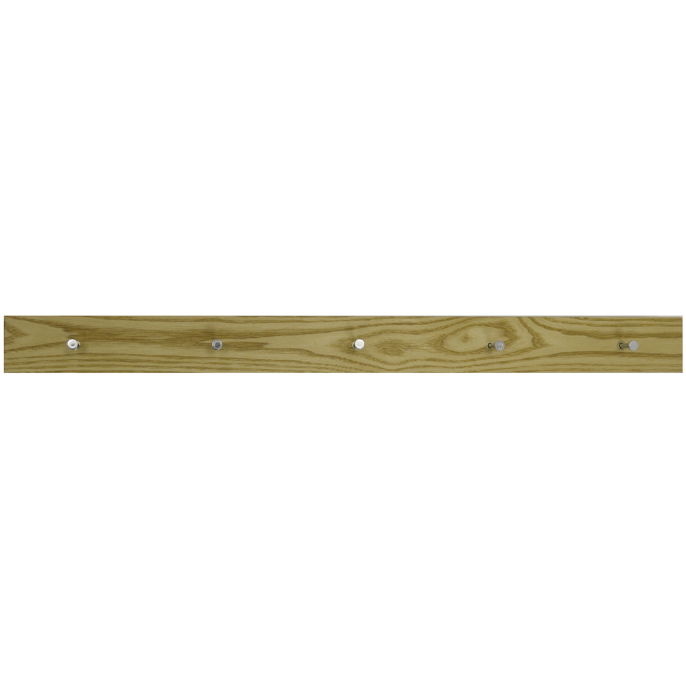 Watsons Ellis 80cm Oak Floating Shelf with 5 Hooks Image 2