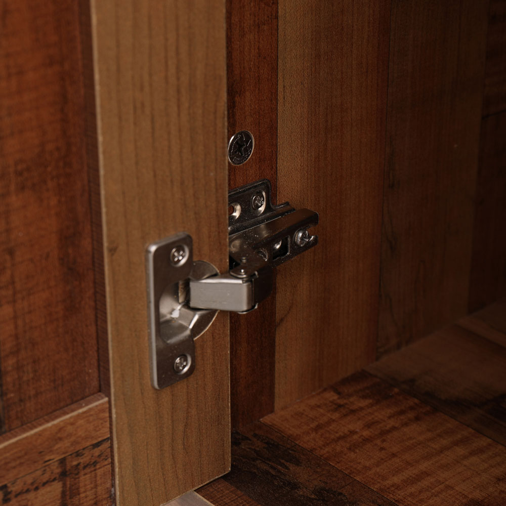 FurnitureHMD Single Door 3 Drawer Industrial Style Wooden Sideboard Image 6