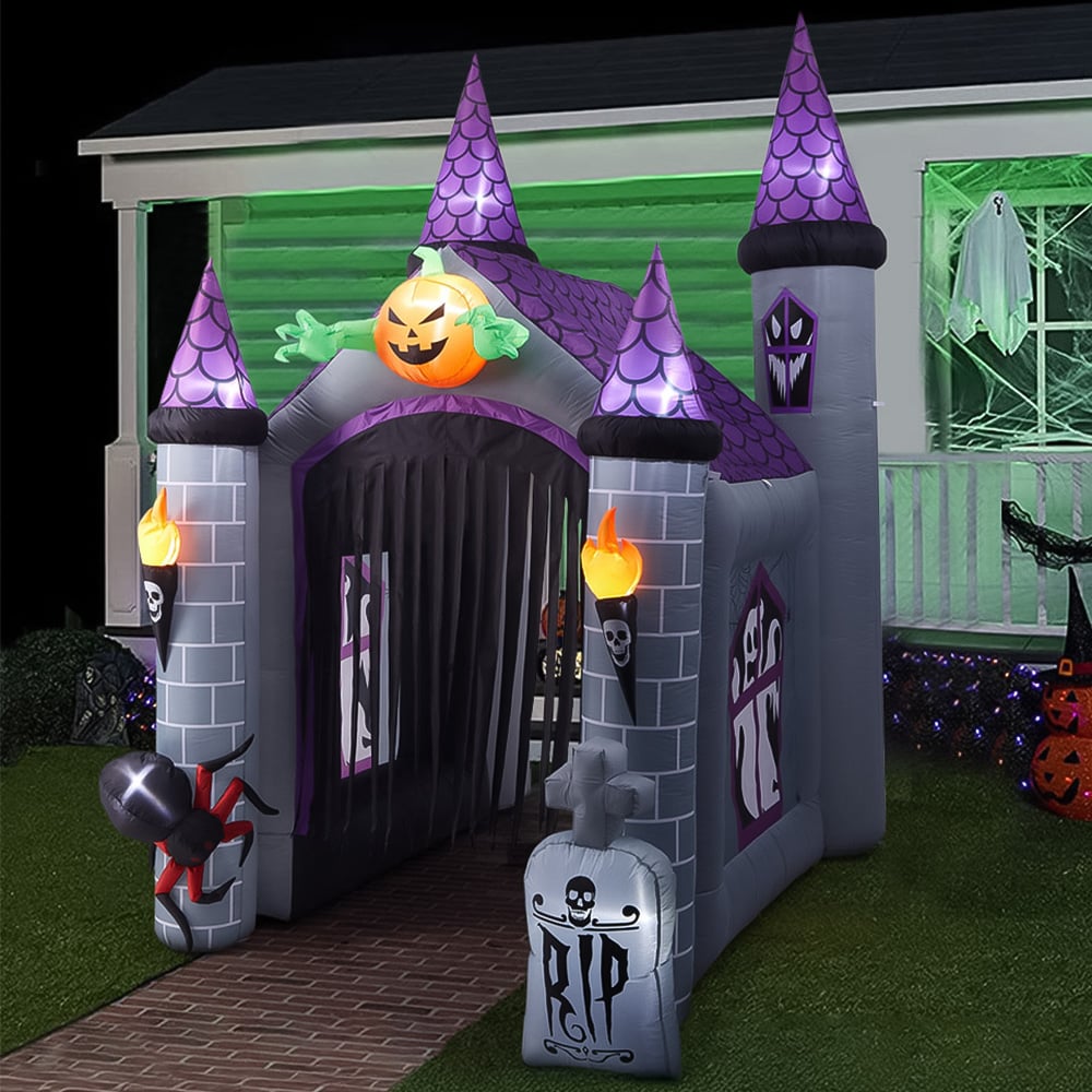 Living and Home Halloween Inflatable LED Haunted House Castle 11ft Image 2