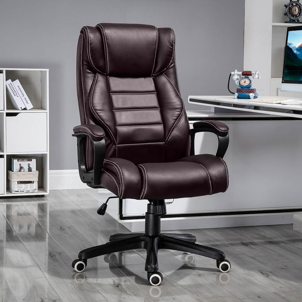 Portland Brown PU Leather Swivel Executive Office Chair Image 1