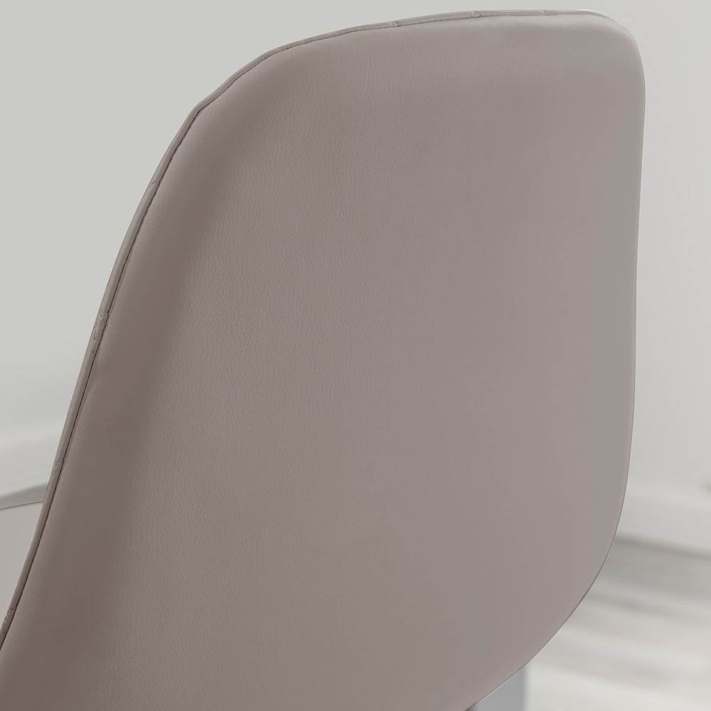 Furniturebox Solara Cappuccino and Silver Faux Leather Bar Stool Set of 2 Image 3