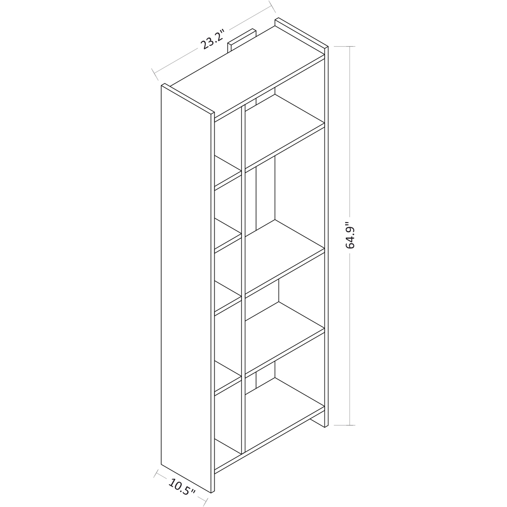 Decorotika Abis 9 Shelf Oak and Anthracite Bookcase Image 4
