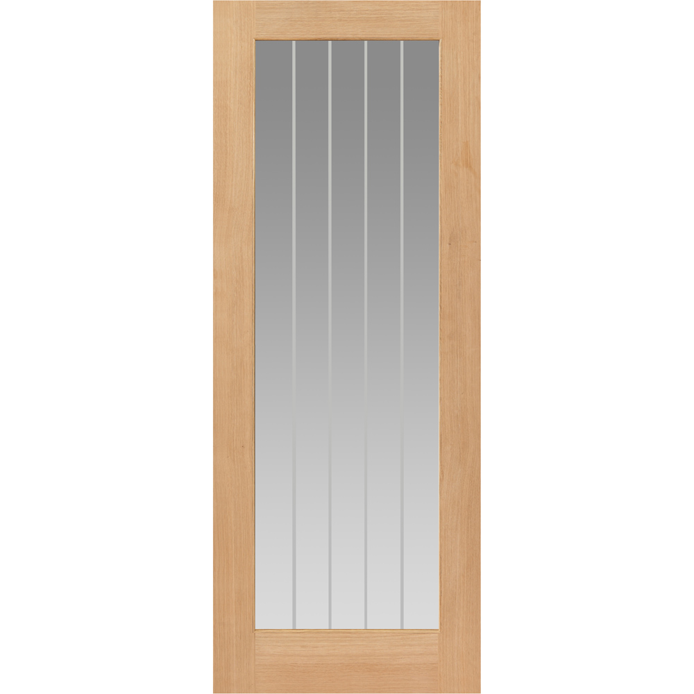 JB Kind Thames Cottage Oak 1 Glazed Internal Door 1981 x 686mm Image 1