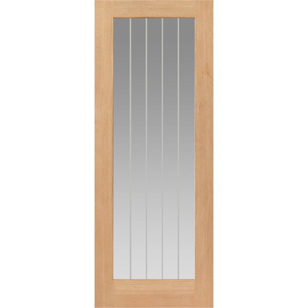 JB Kind Thames Cottage Oak 1 Glazed Internal Door 1981 x 762mm Image 1