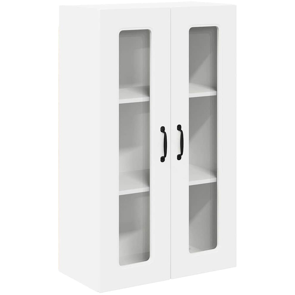 vidaXL 2 Glass Door White Kitchen Wall Cabinet Image 2