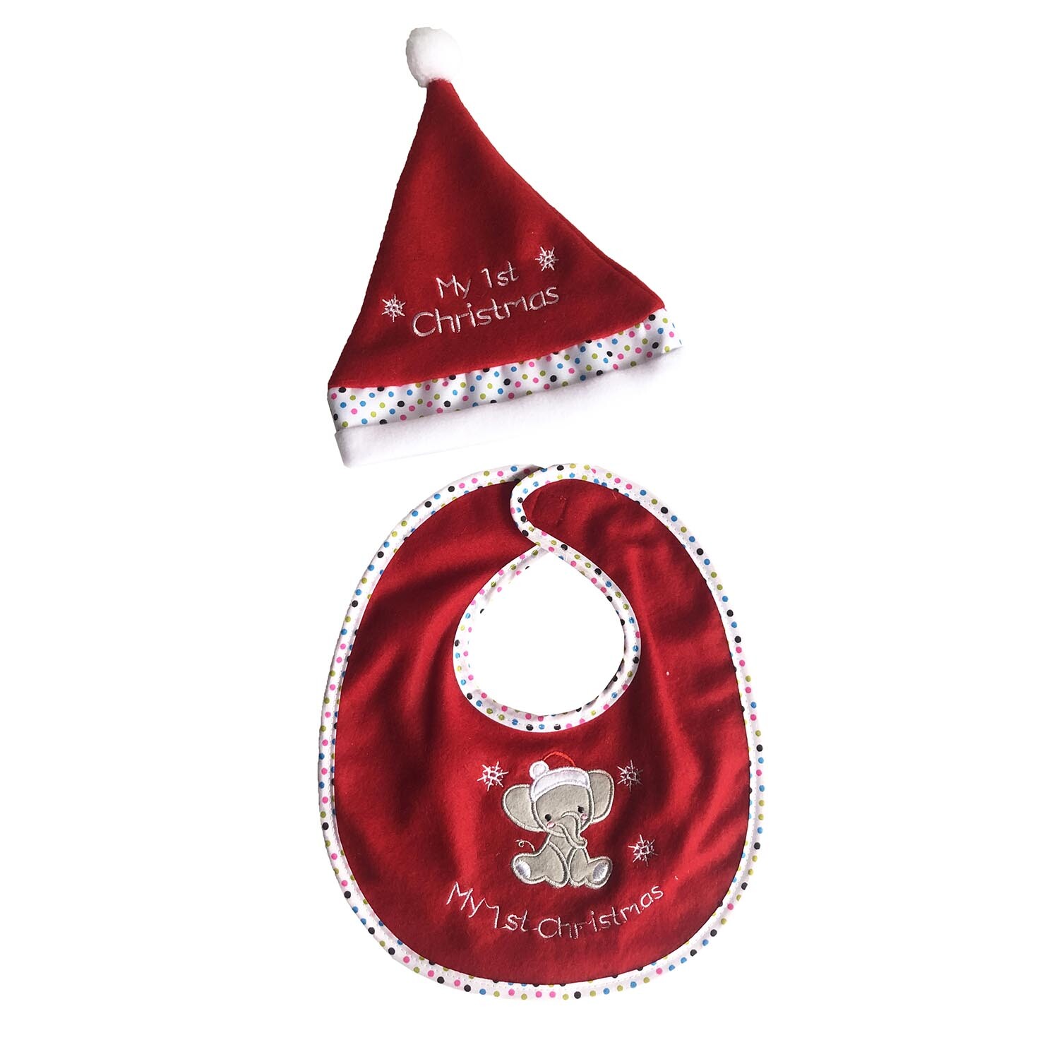 Christmas Baby Hat & Bib Image 2