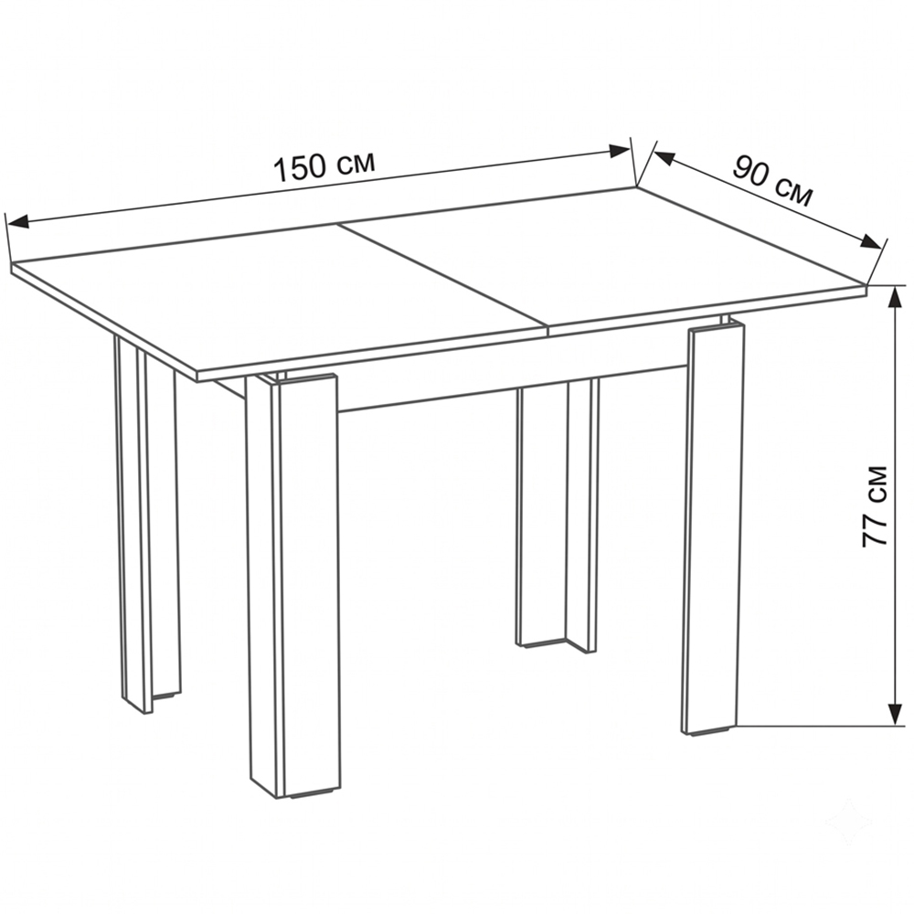 Shefa Line Family 6 Seater White 90-150cm Extendable Dining Table Image 6