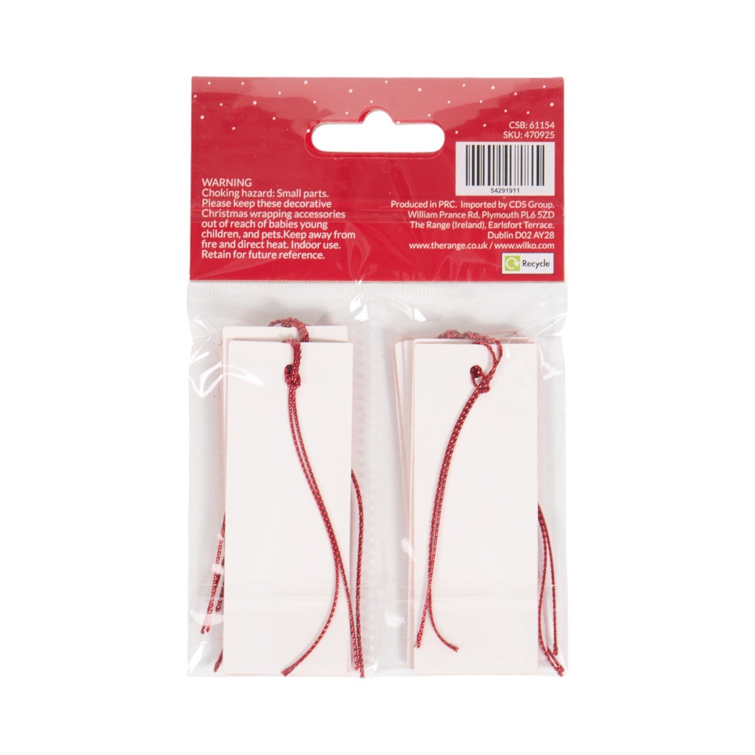 Pack of 12 Candy Cane Gift Tags Red Image 3