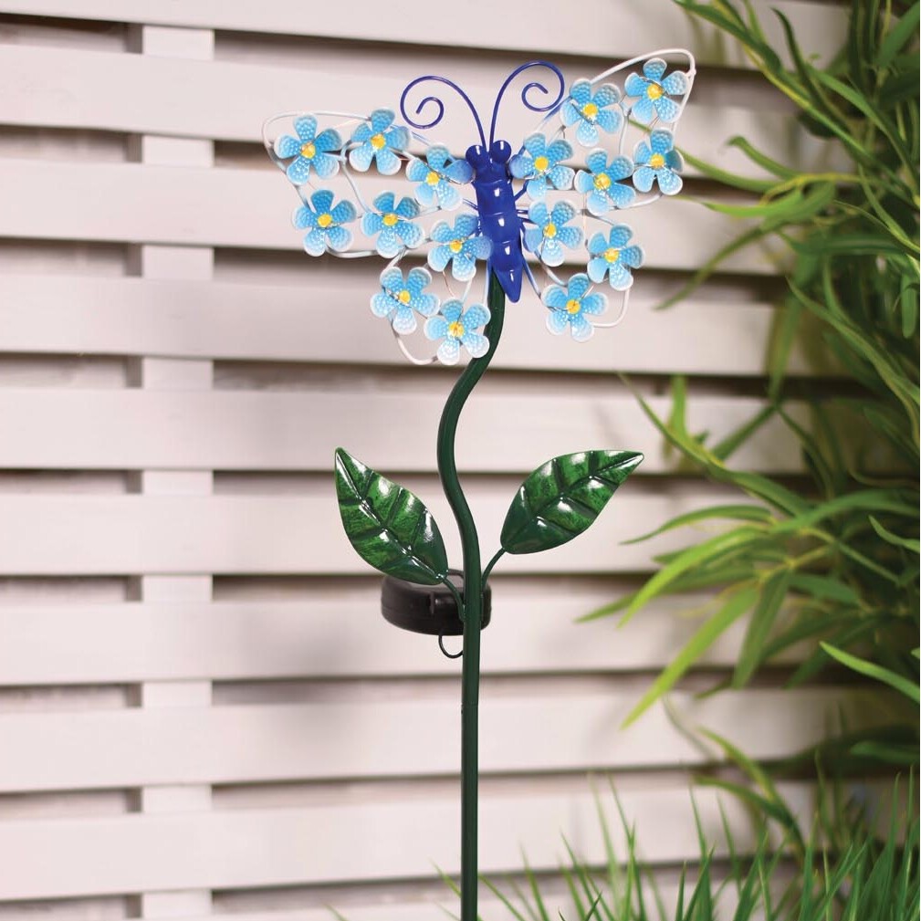 Solar Butterfly or Flower Stake Light Image 1
