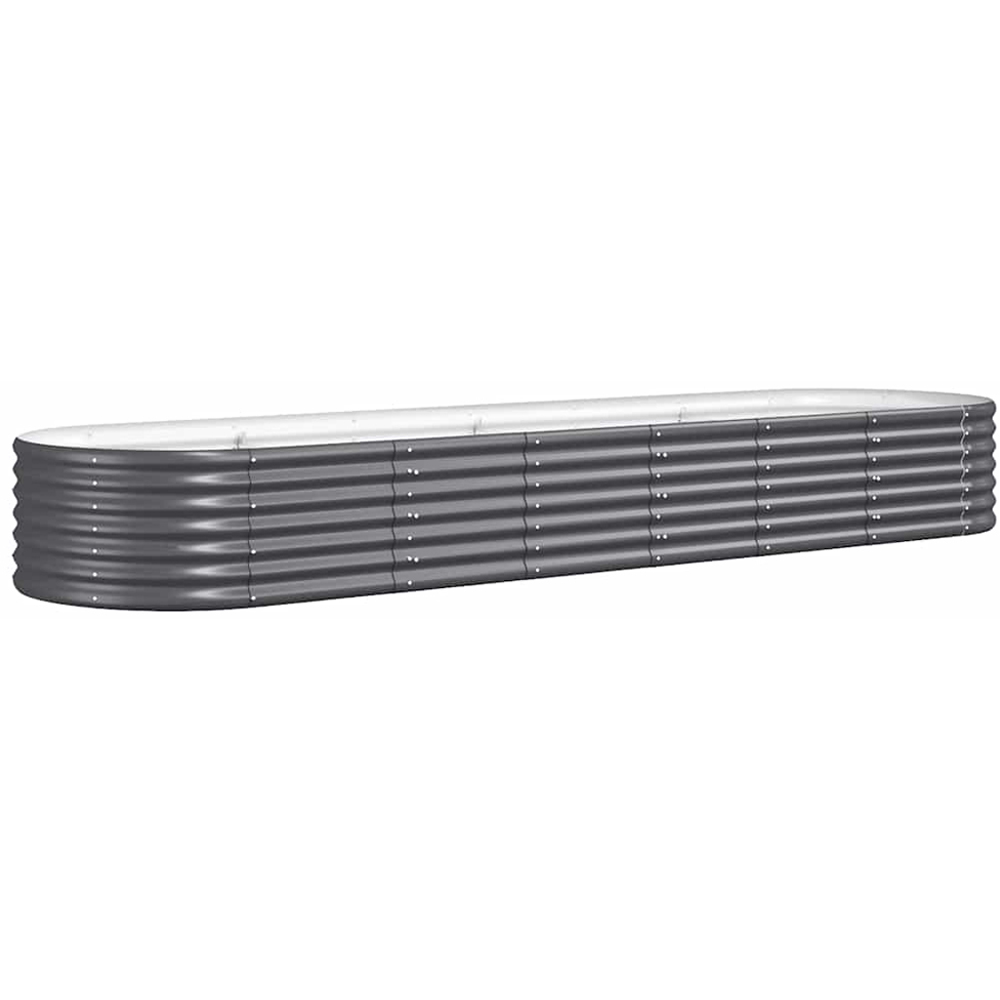 vidaXL Anthracite Galvanised Steel Raised Garden Bed 36 x 80 x 296cm Image 1