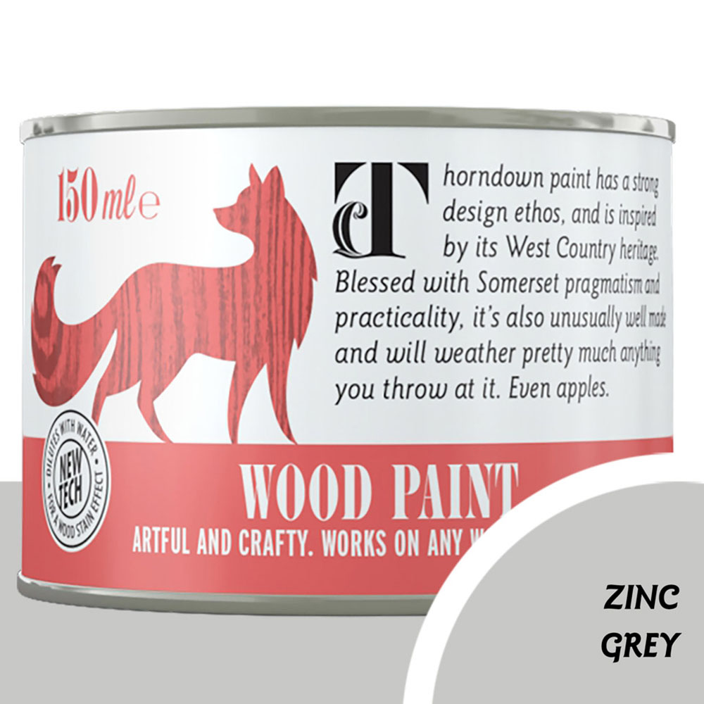 Thorndown Zinc Grey Satin Wood Paint 150ml Image 3