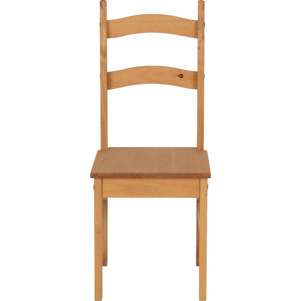 Seconique Budget Mexican Set of 2 Distressed Waxed Pine Dining Chair Image 4