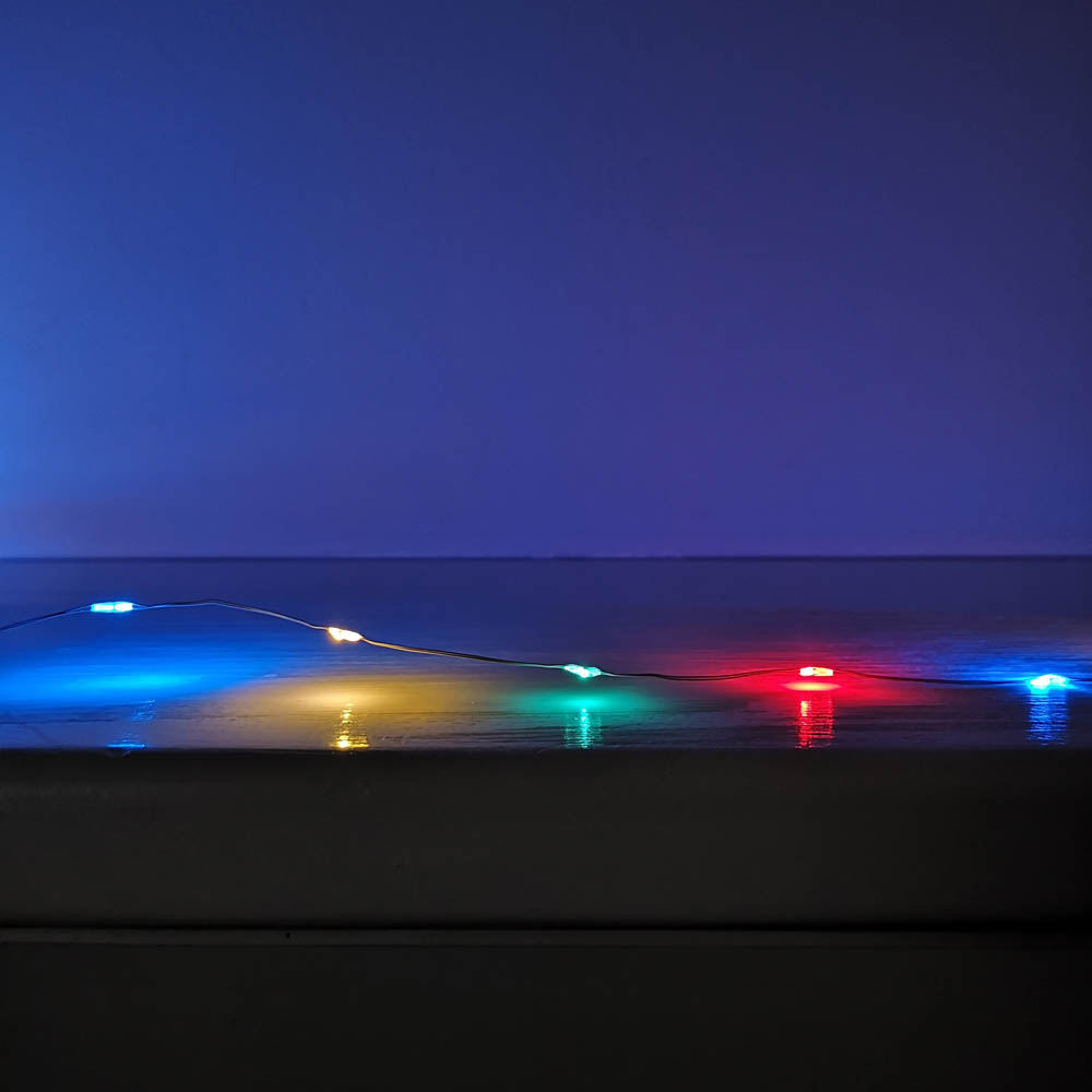 Samuel Alexander 50 Multicolour MicroBrights LED Battery Operated String Light 2.5m Image 1