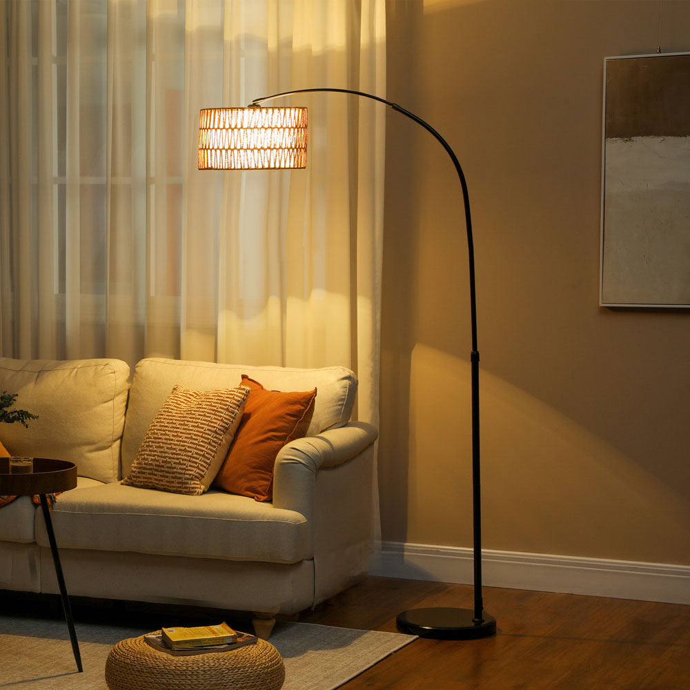 Portland Black Floor Lamp with Foot Switch Image 2