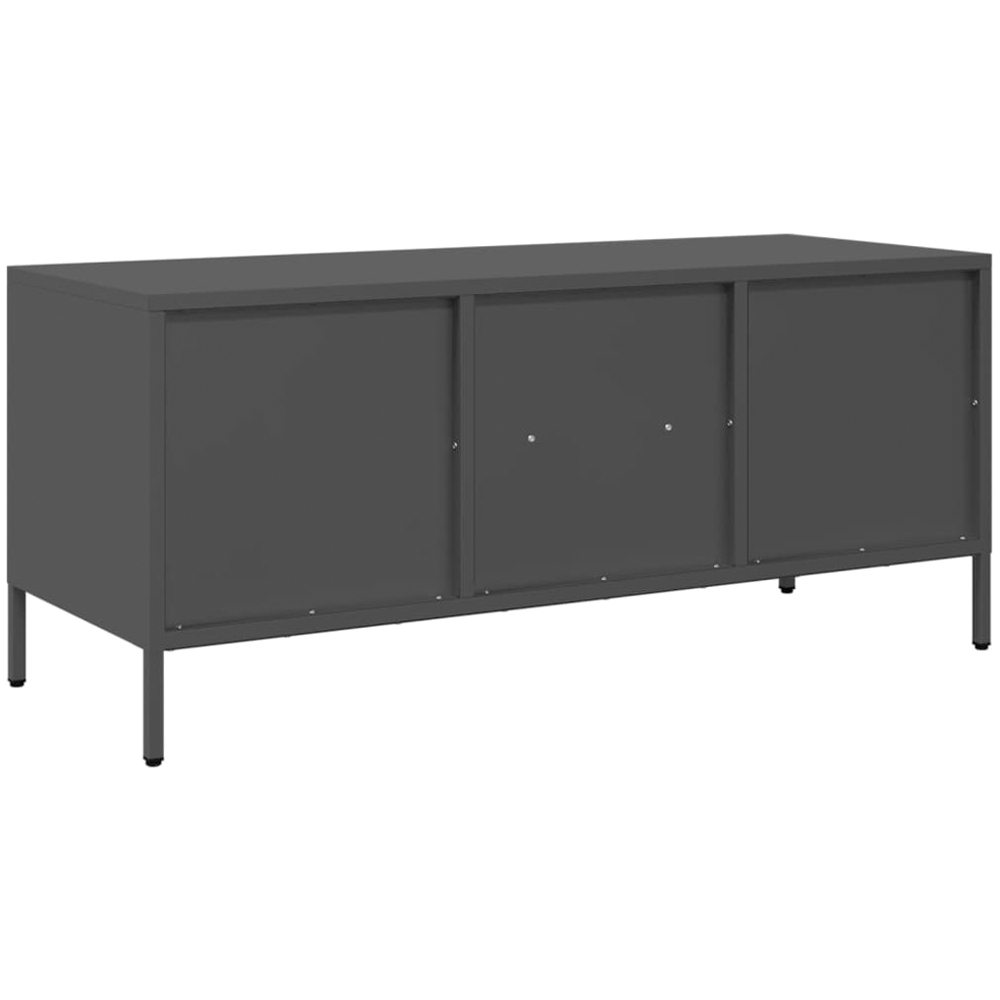vidaXL 2 Drawer 2 Shelf Black Steel Industrial Style TV Cabinet Image 6