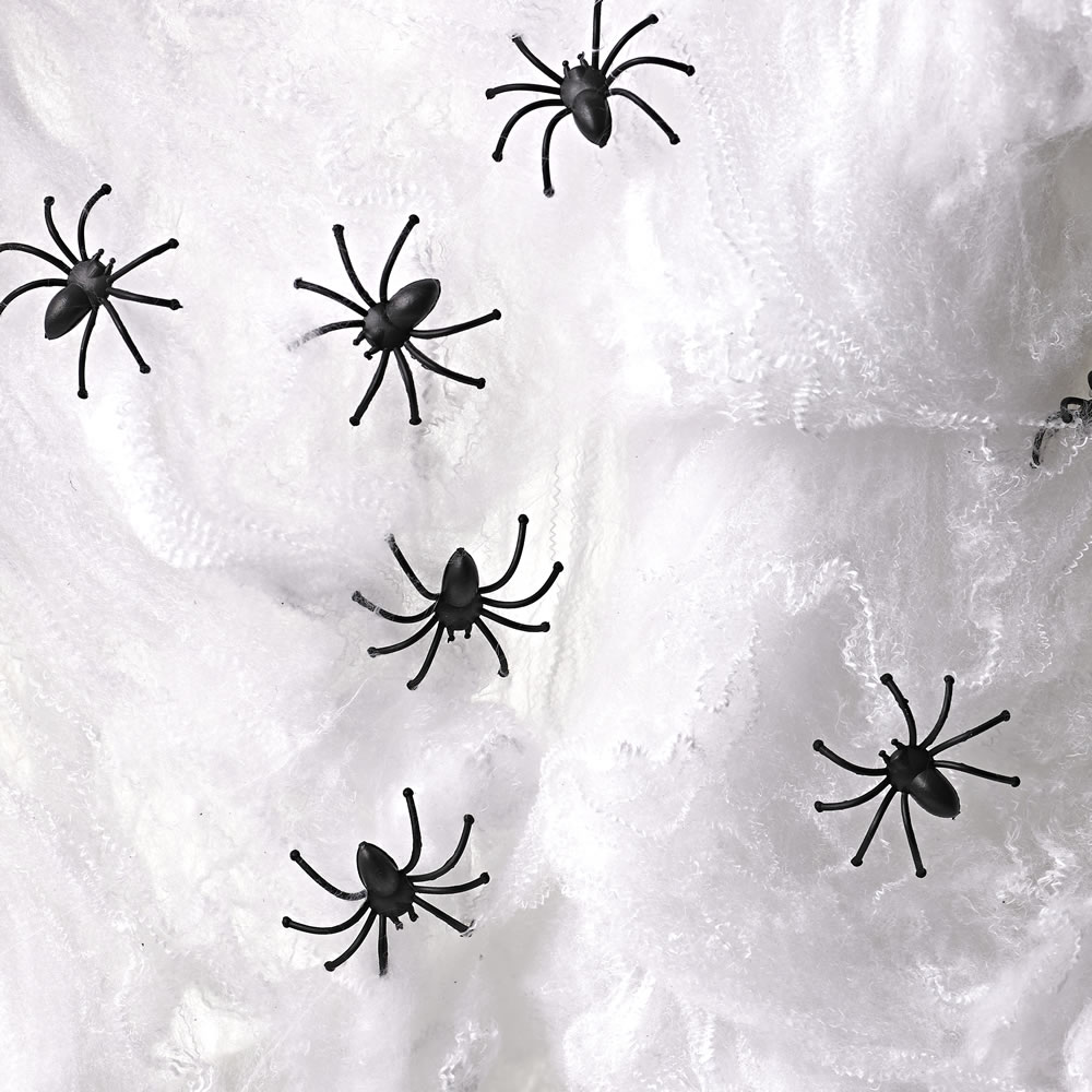 Wilko Halloween White Web With Spiders Image 1