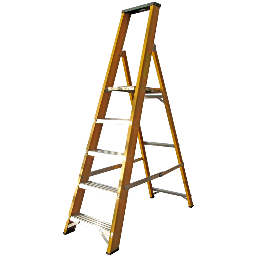 Lyte Ladders & Towers Professional Glassfibre 5 Tread Platform Step Ladder Image 1