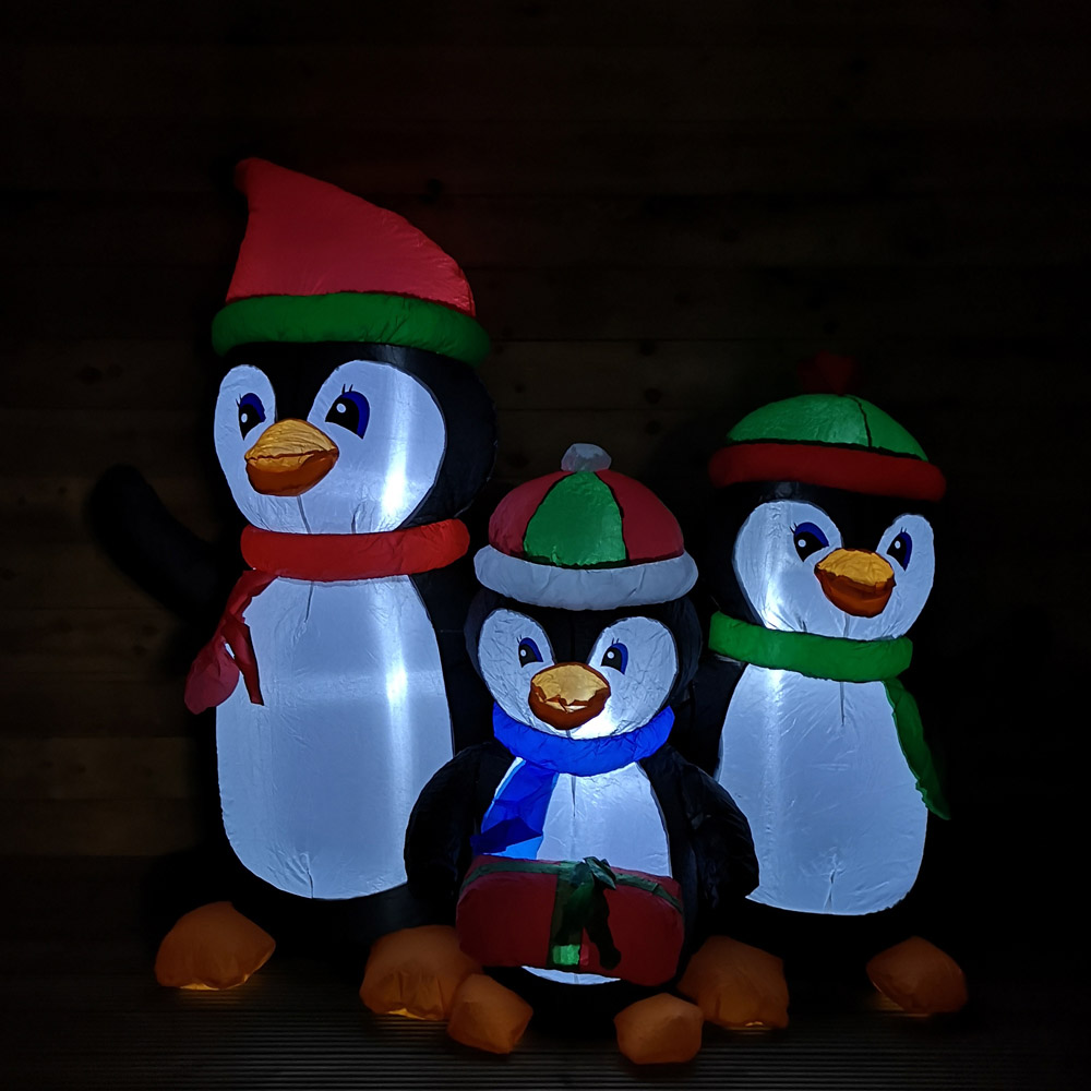 Samuel Alexander Penguin Family Lit Inflatable Christmas Decoration 5ft Image 5