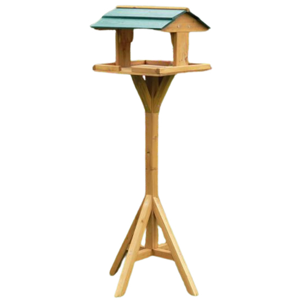 Traditional Wooden Seed Feeding Bird Table Image 1