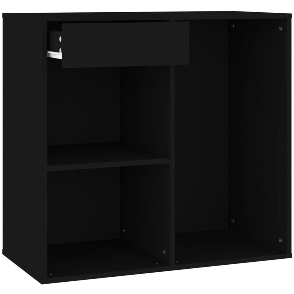 vidaXL Black Single Drawer 3 Open Shelf Cosmetic Storage Cabinet Image 2