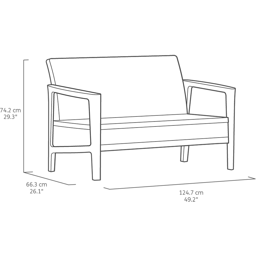 Keter Atlas 4 Seater Graphite Garden Lounge Set Image 8