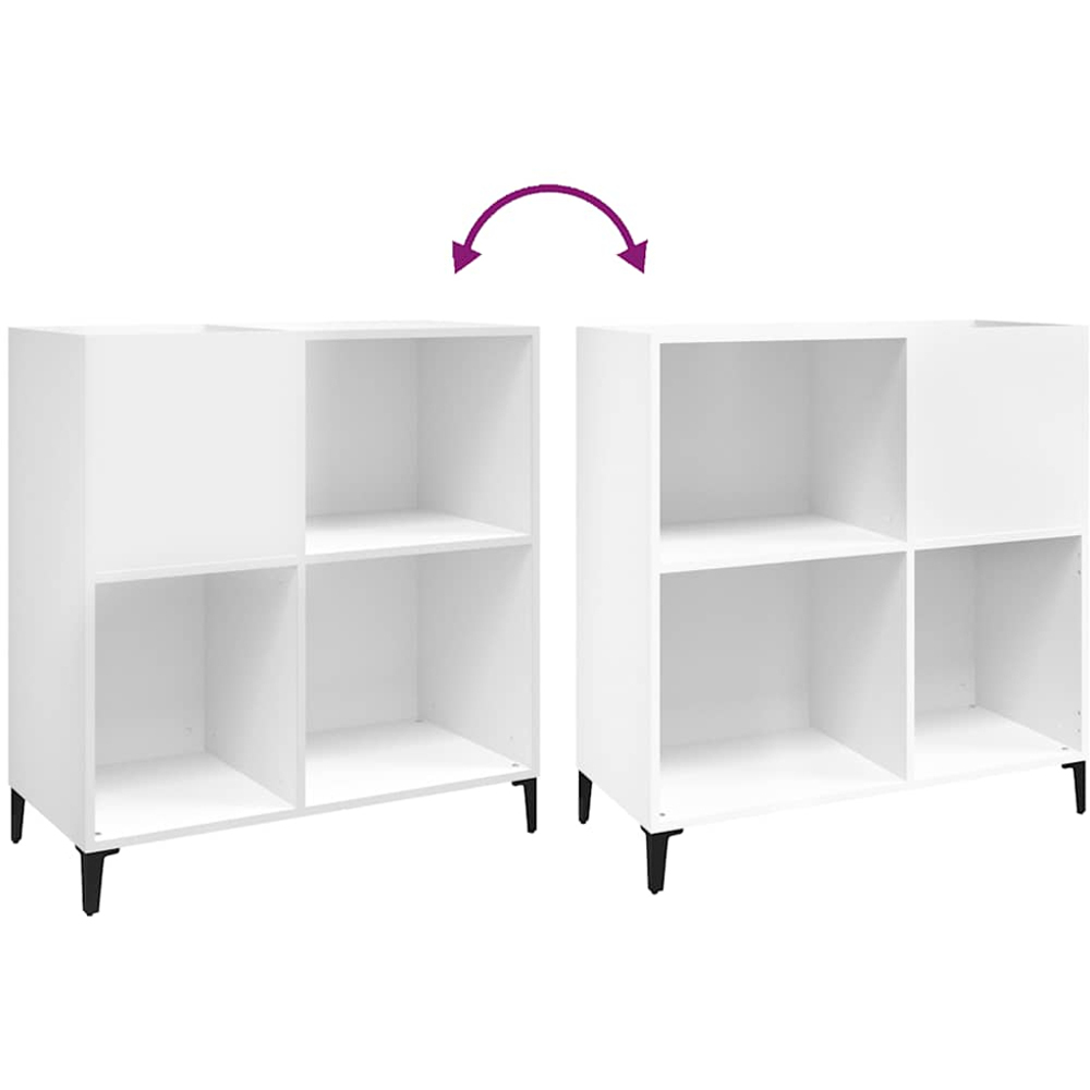 vidaXL 3 Shelf White Record Cabinet Image 6