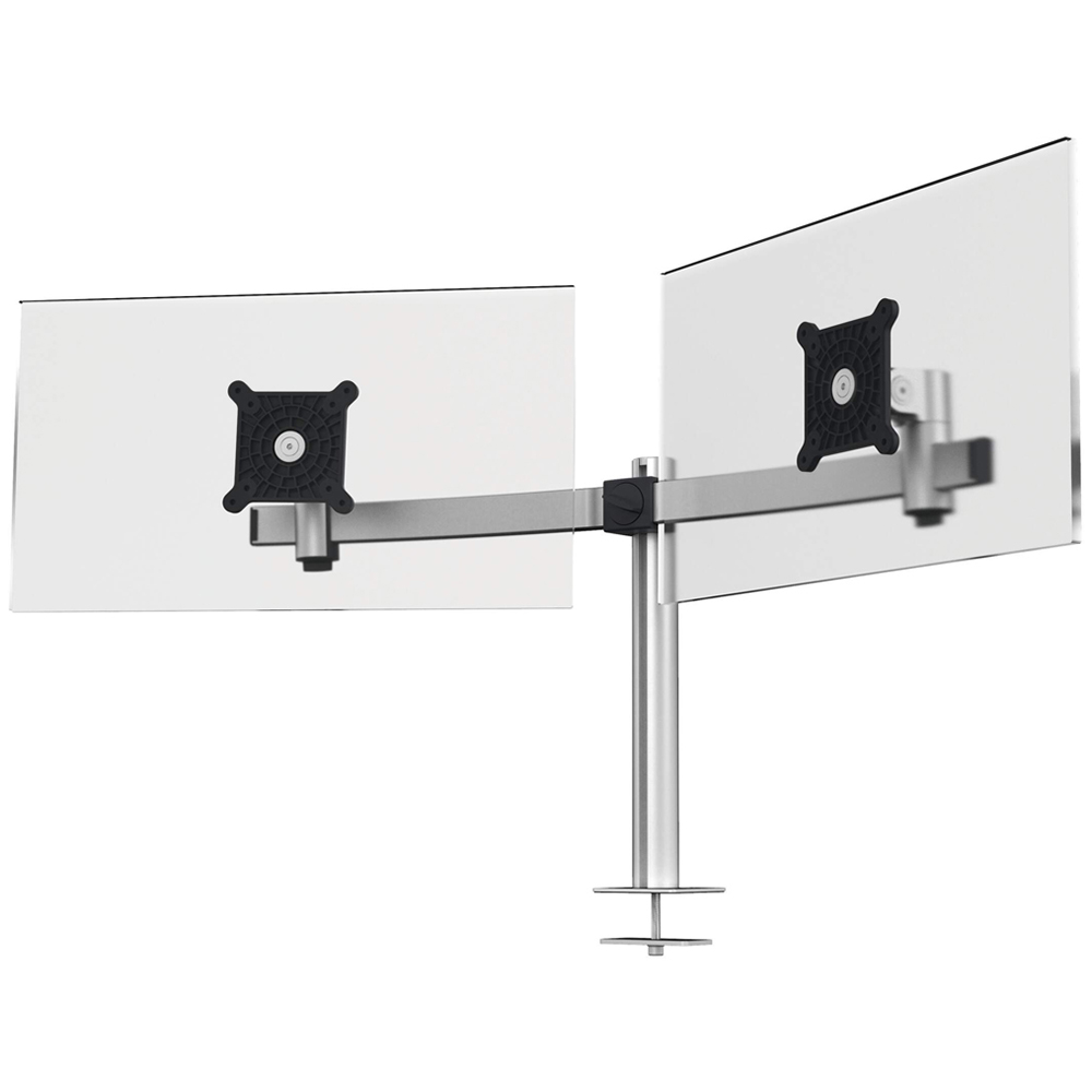 Durable Monitor Mount Pro for 2 Screens Through Desk Clamp Attachment Image 1