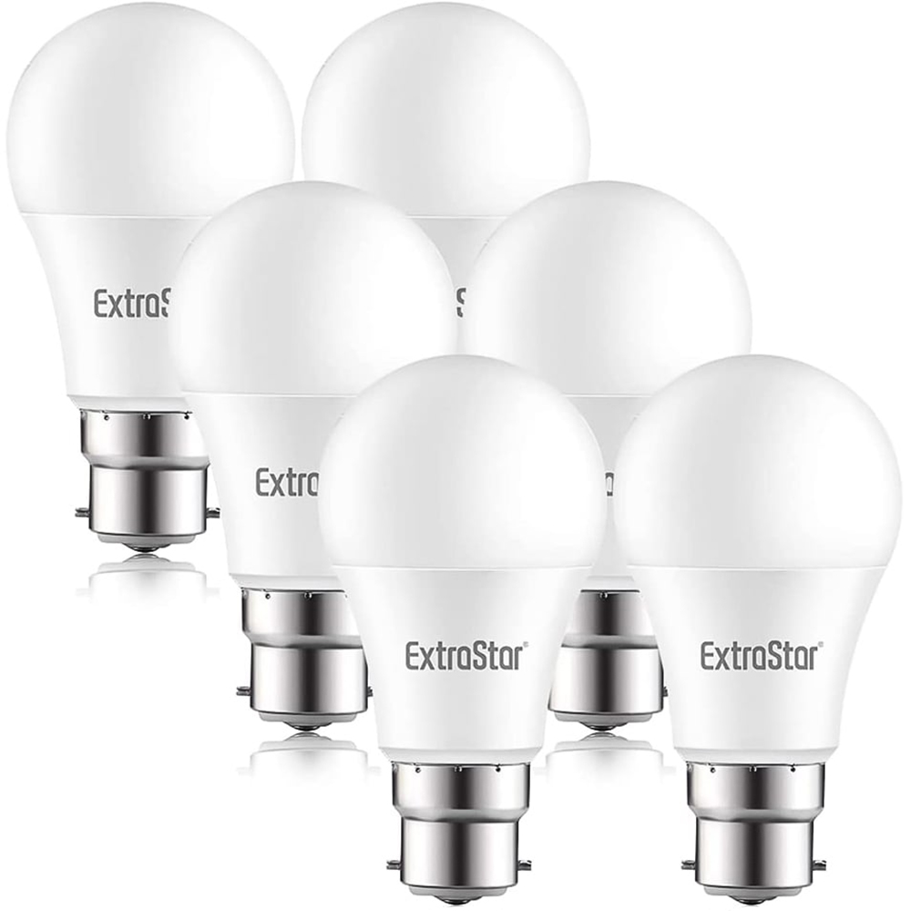 ExtraStar 6 Pack B22 12W Warm White Ball LED Light Bulb Image 1
