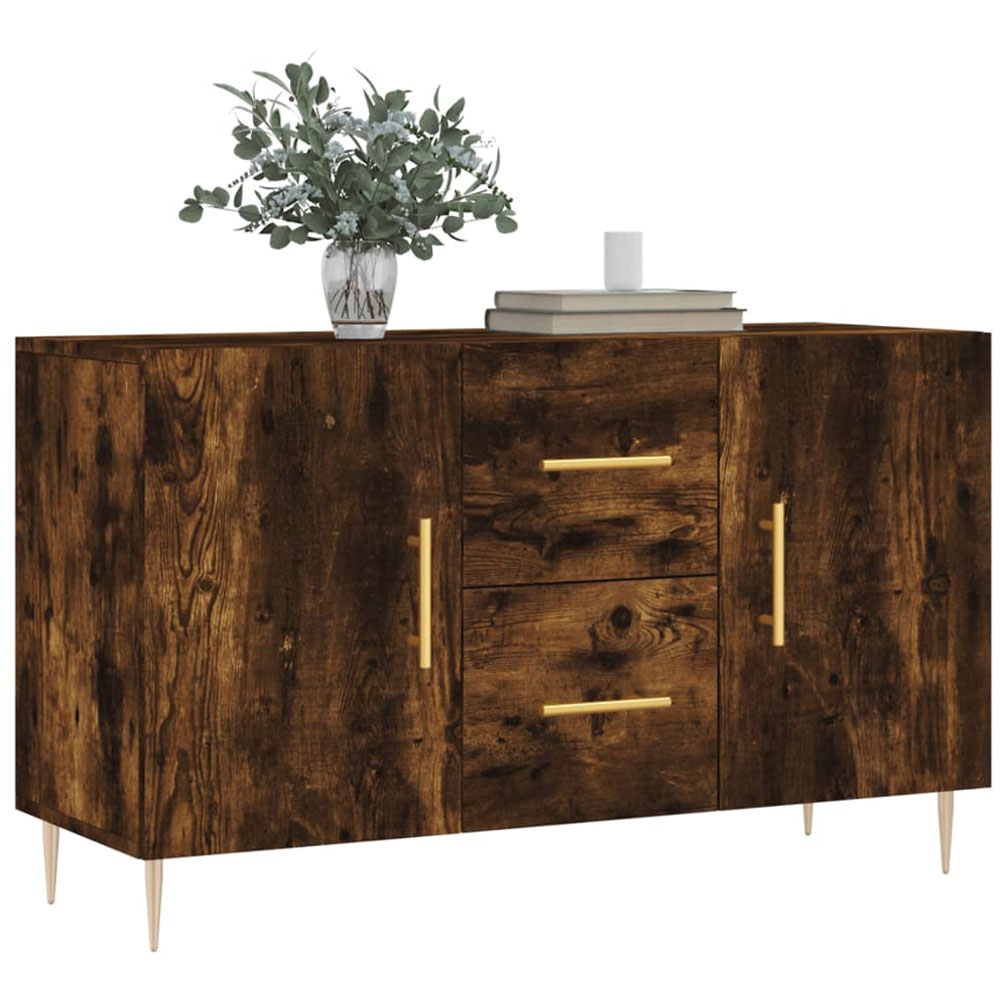 vidaXL 2 Door 2 Drawer Smoked Oak Sideboard Image 3