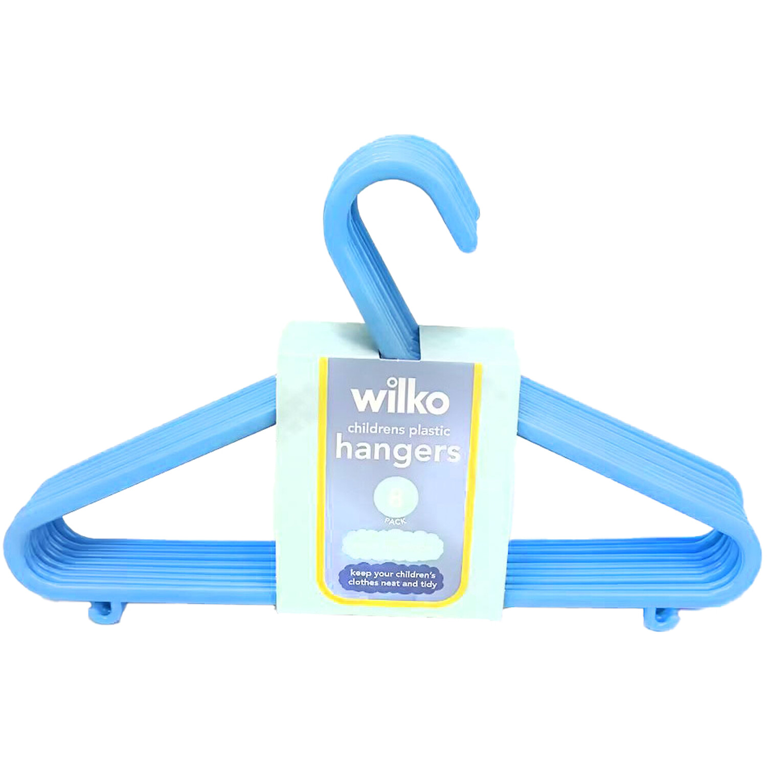 Pack of 8 Childrens Plastic Hangers Pink or Blue Image 2