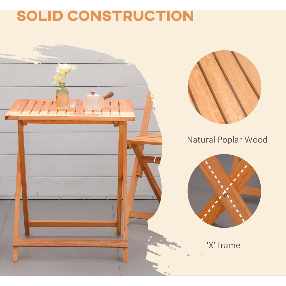 Outsunny 2 Seater Teak Wooden Bistro Set Image 6