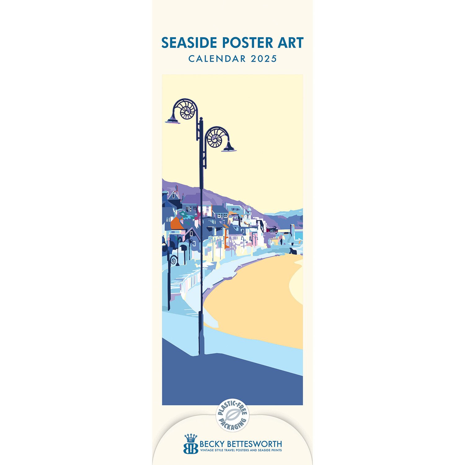 2025 Seaside Poster Art Slim Calendar Image