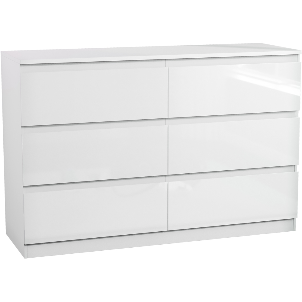 VIDA DESIGNS Glinton 6 Drawer White Chest of Drawers Image 2