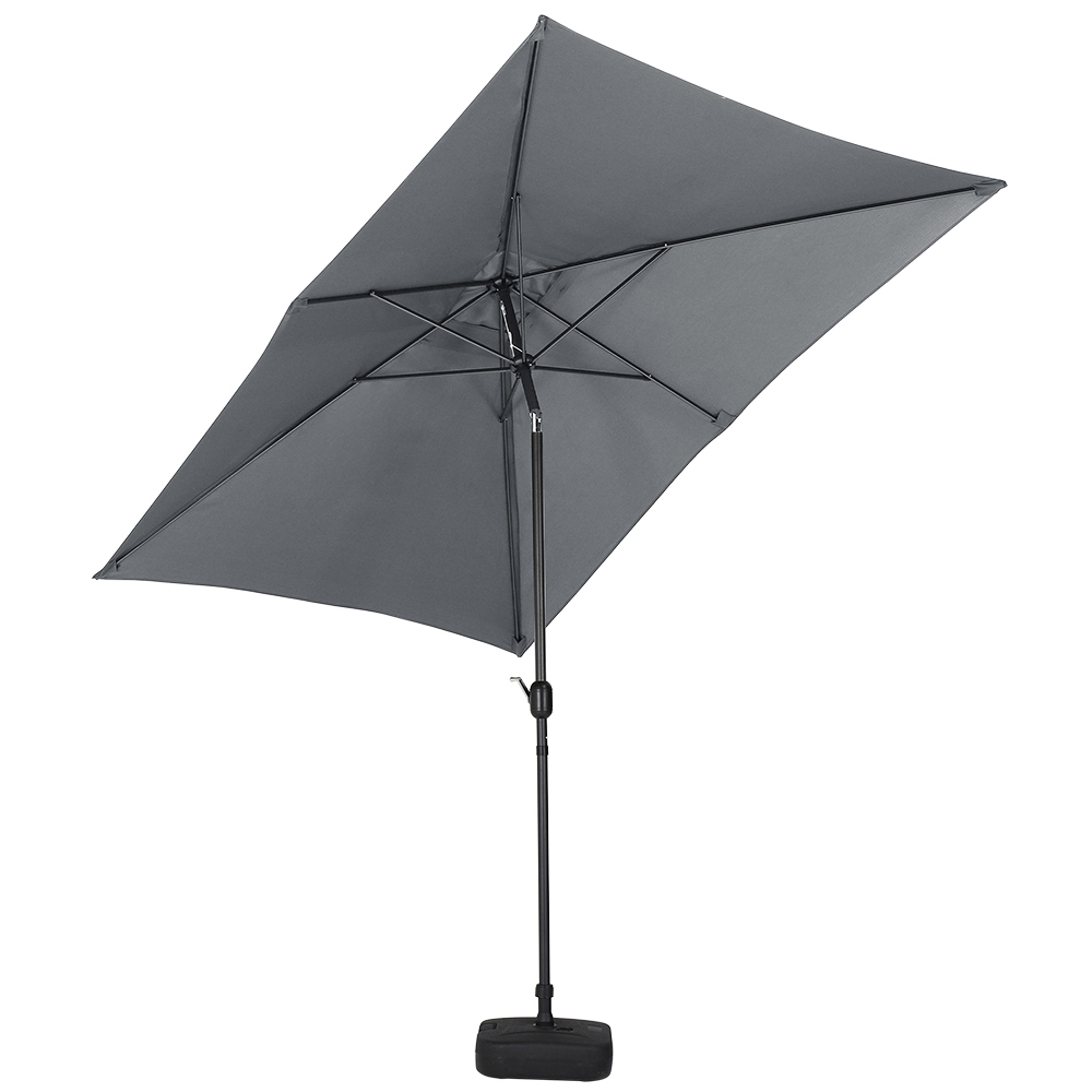 Living and Home Dark Grey Square Crank Tilt Parasol with Square Base 3m Image 1