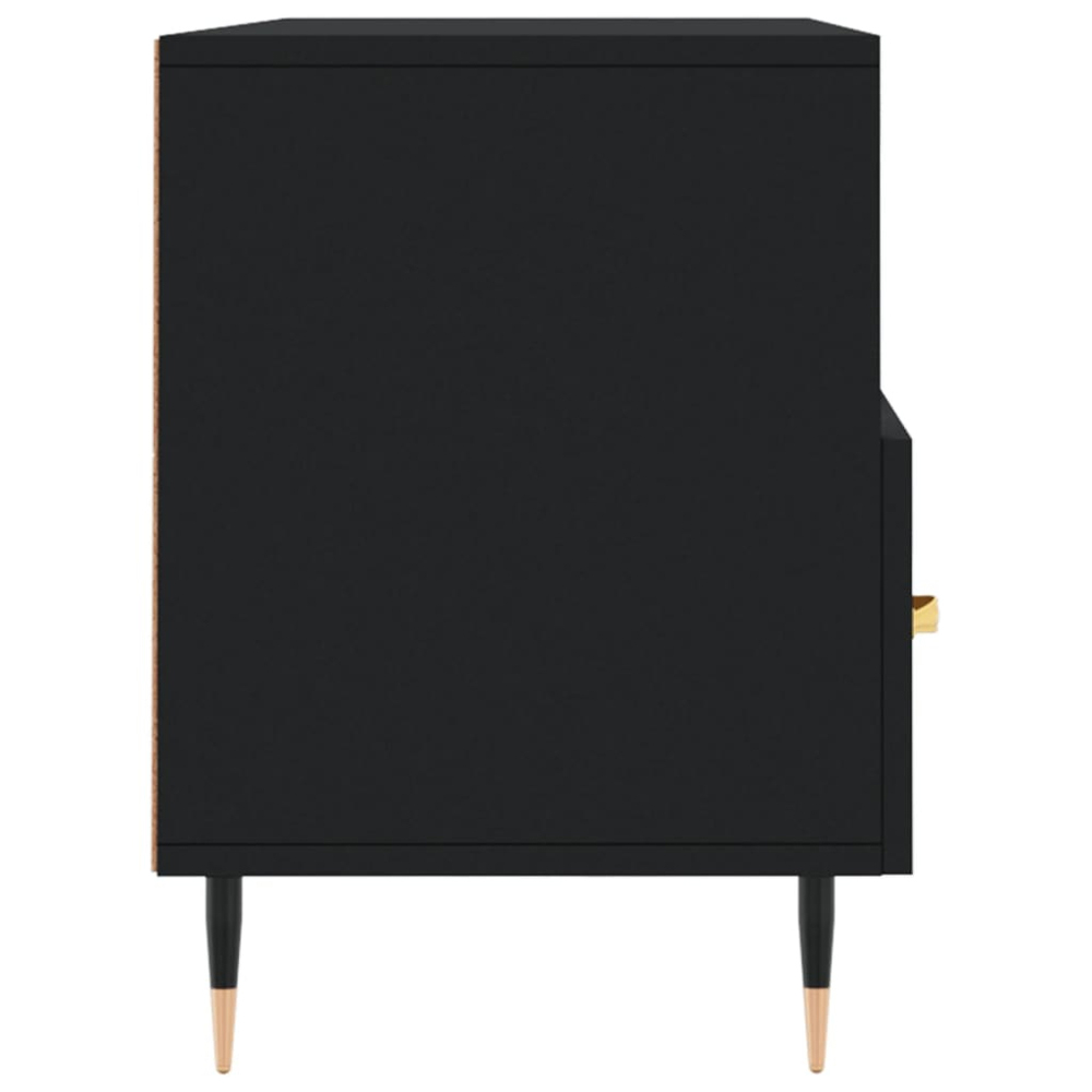 vidaXL 3 Drawer 3 Shelf Black TV Cabinet Image 7