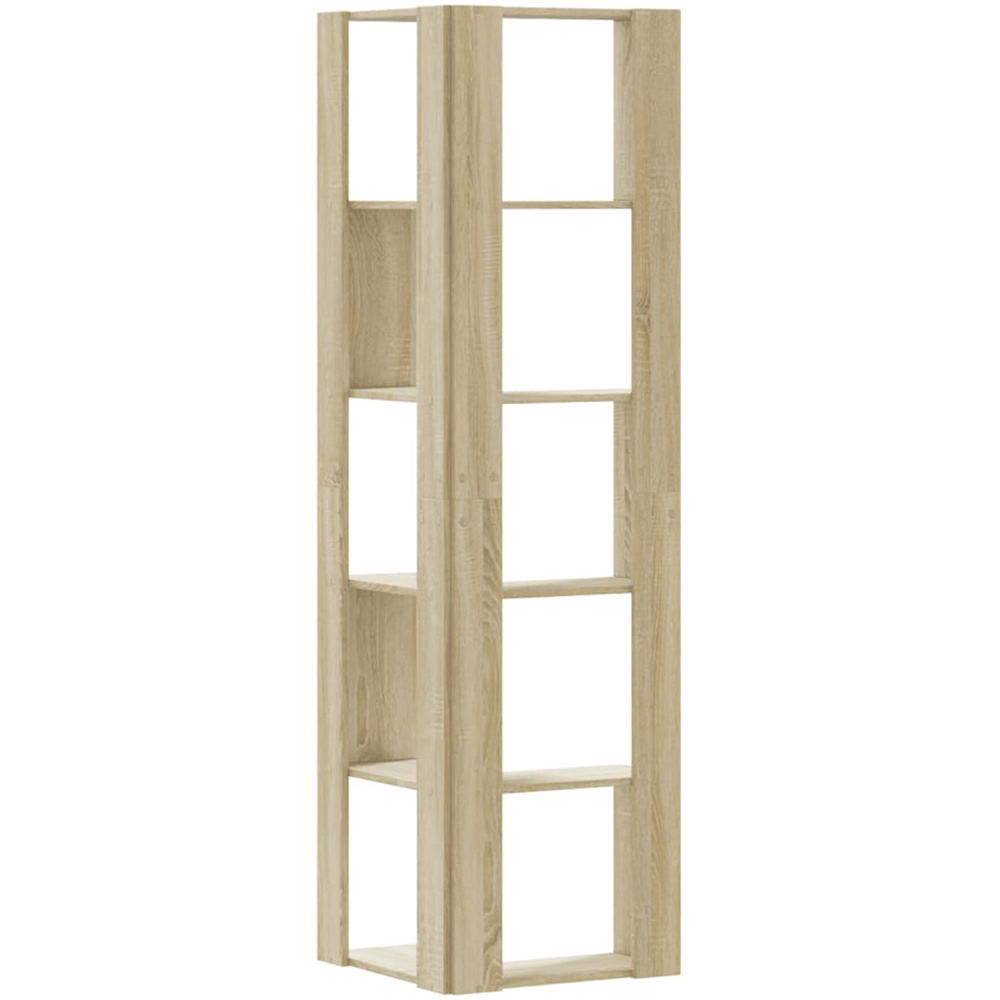 vidaXL 10 Shelf Sonoma Oak Corner Bookcase Image 5
