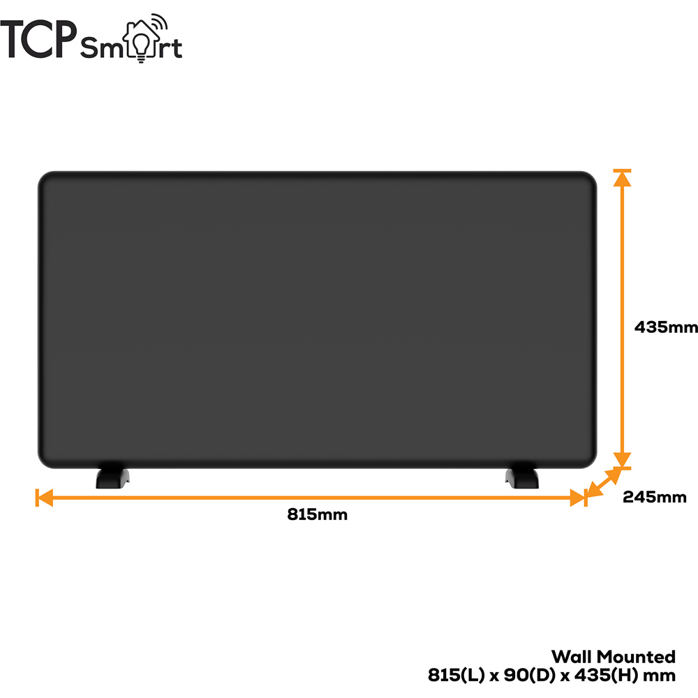 TCP Smart Serene Black Energy Monitoring Panel Heater 2000W 815 x 435mm Image 9