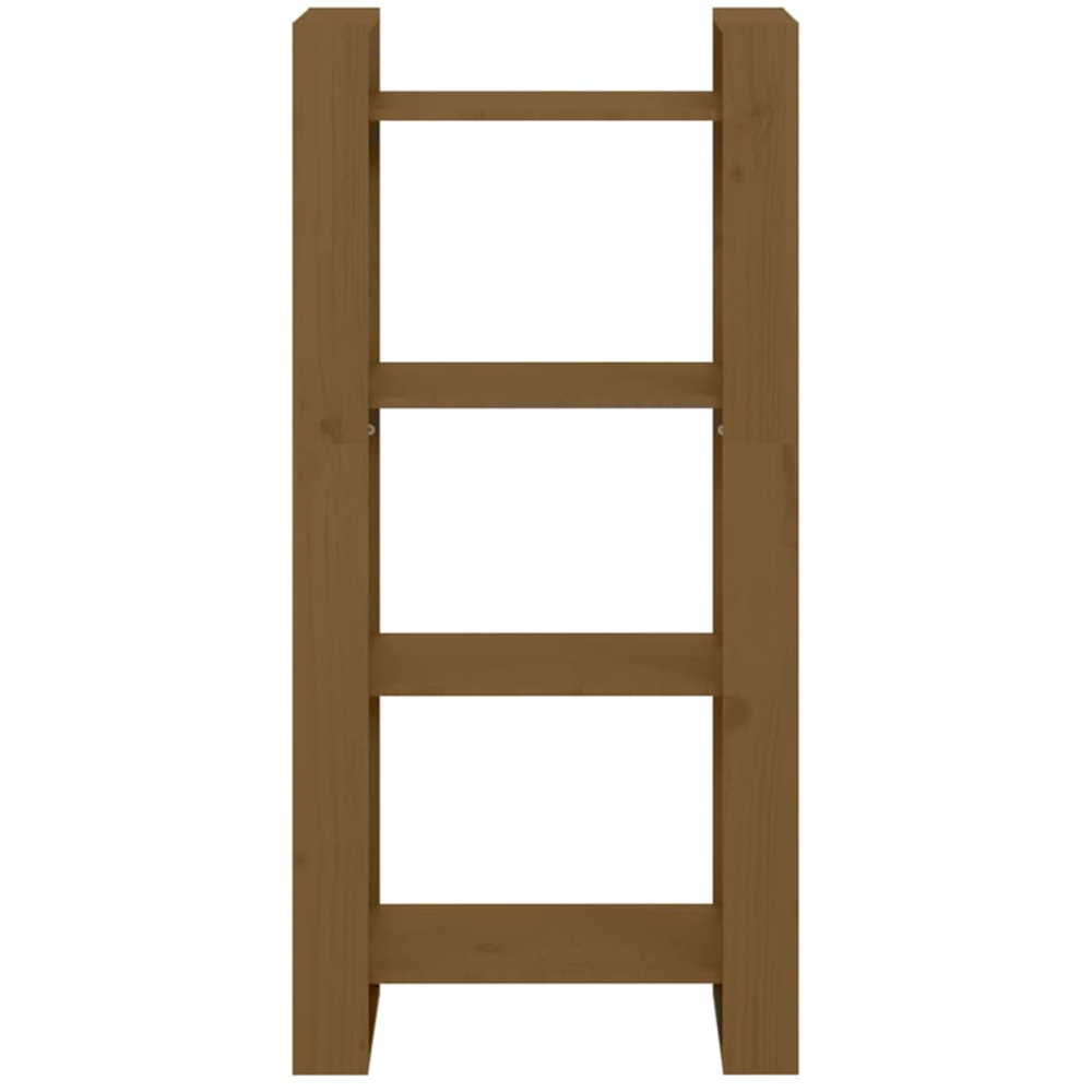 vidaXL 4 Shelf Honey Brown Solid Wood Bookcase Image 3