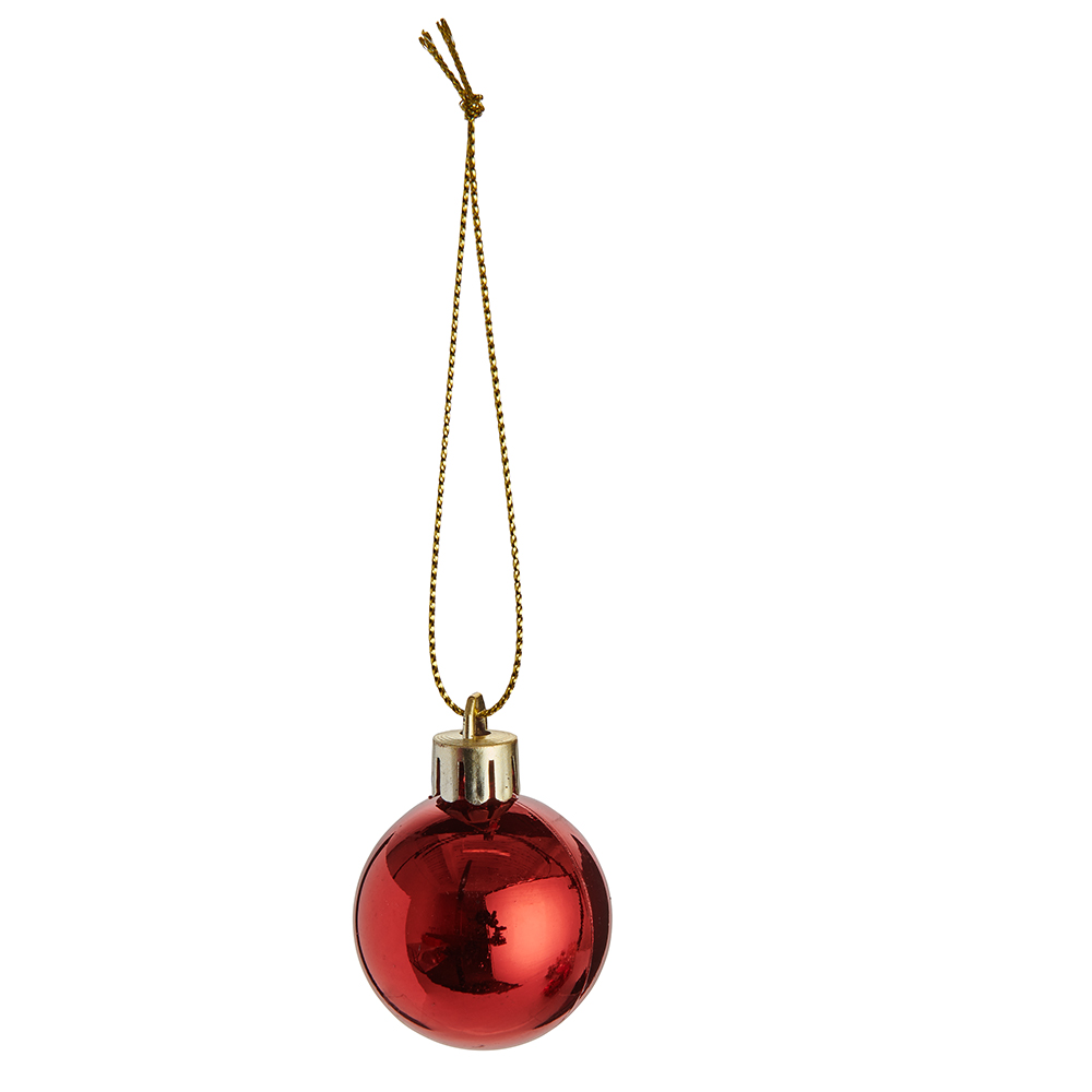 Wilko 35 Pack Small Winter Mix Red Baubles Image 5