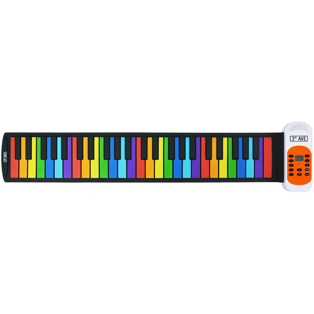 3rd Avenue 49 Key Rainbow Soft Touch Roll Up Piano Image 1