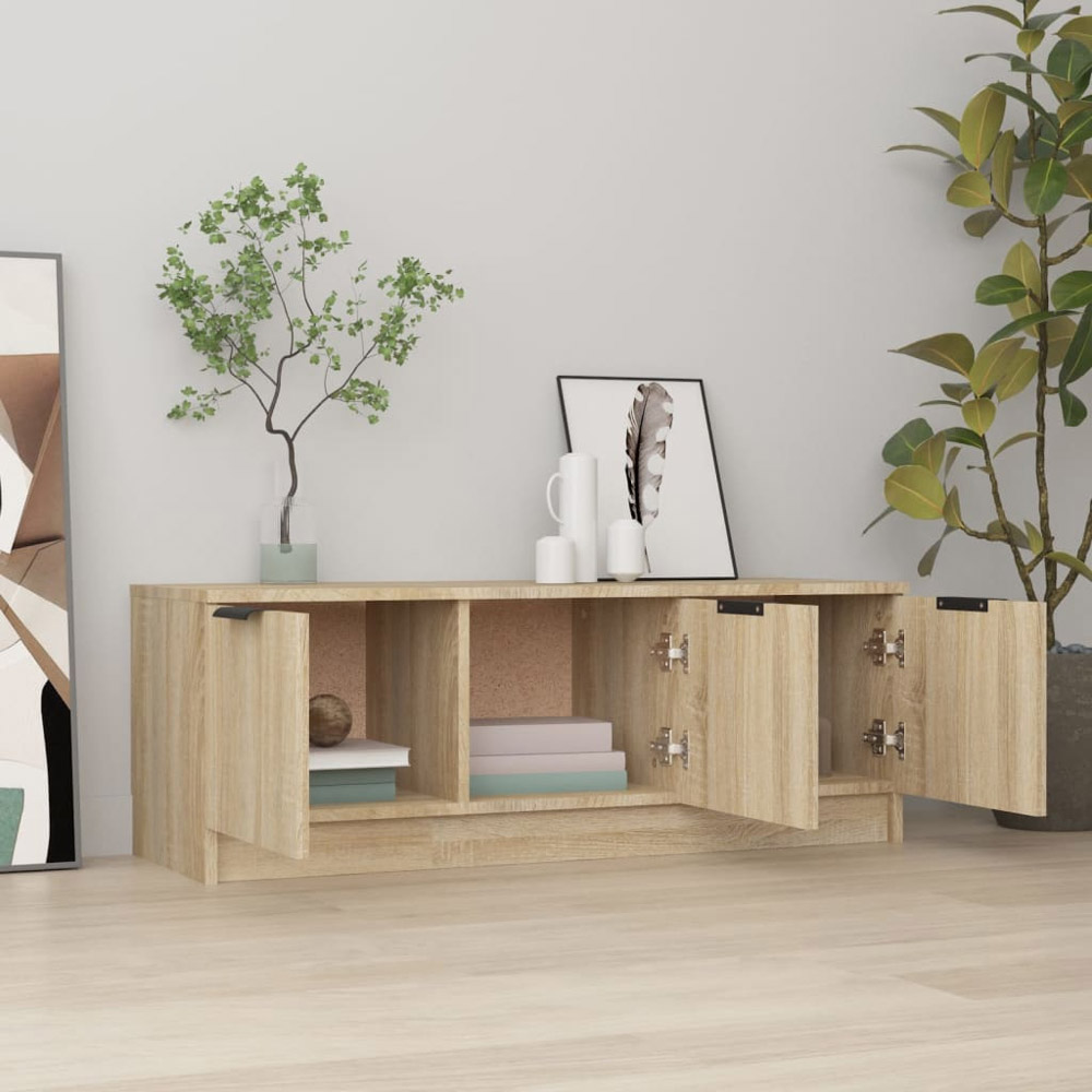 vidaXL 3 Door Sonoma Oak TV Cabinet Image 3