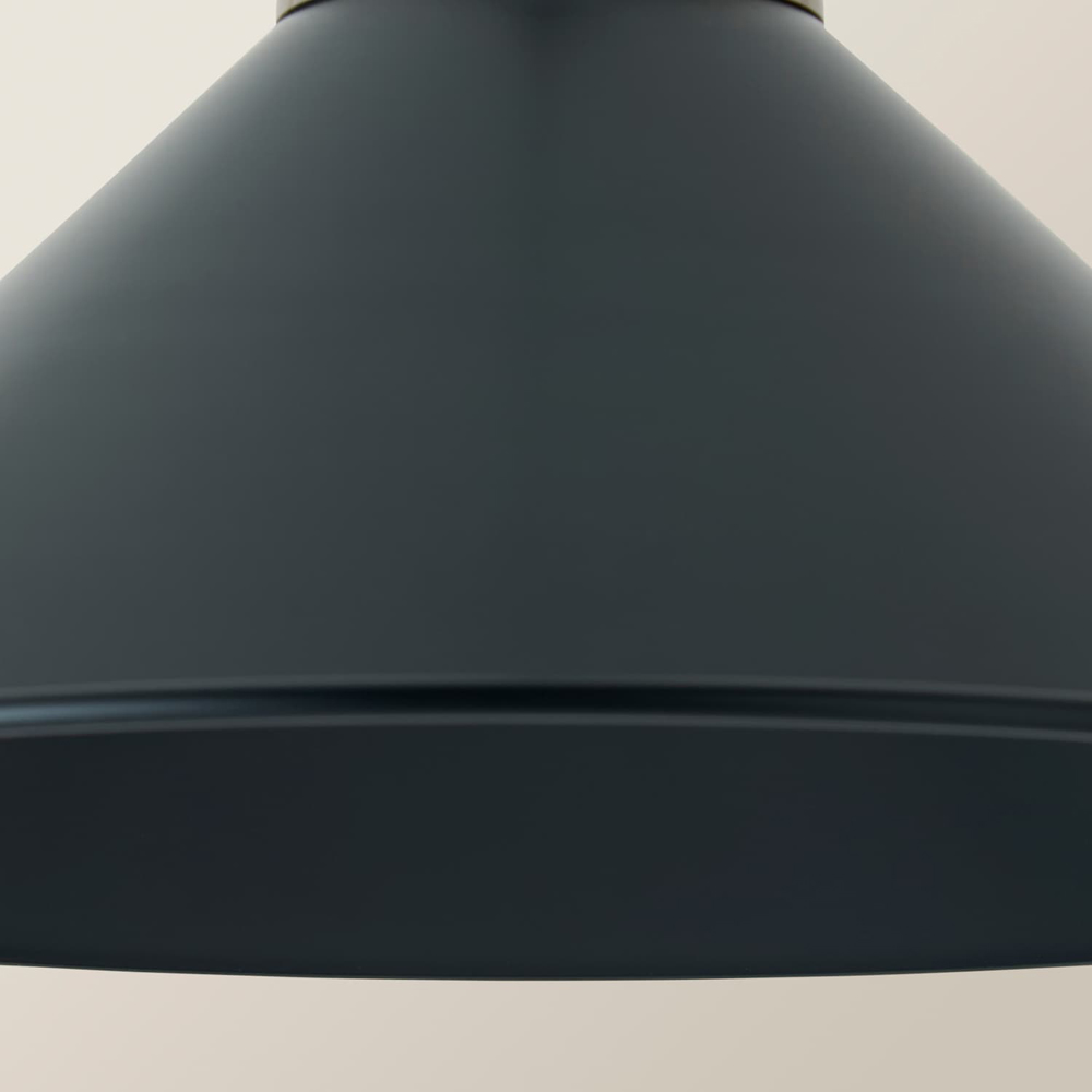 ValueLights Navy Blue Tapered Metal Shade with Rolled Edge and Metallic Fitting Image 5