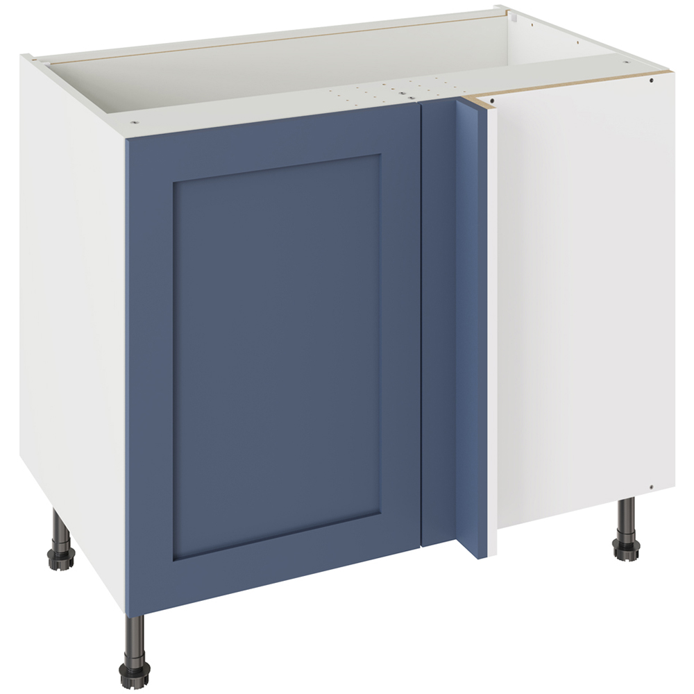 Kitchen Kit Shaker Matt Alby Blue Blind Corner Base Kitchen Cabinet Flatpack 1000mm Image 1