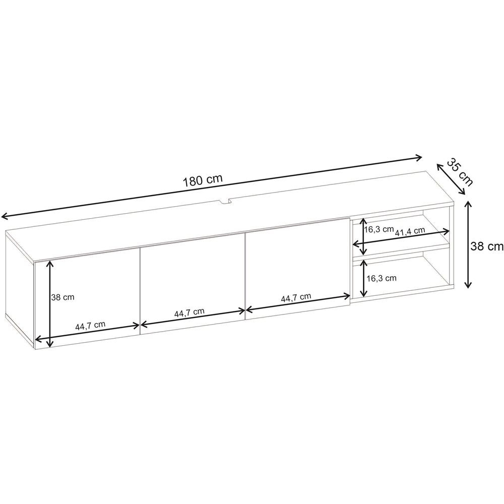 Decortie Conrad 3 Door 2 Shelf Sandstone TV Unit Image 7