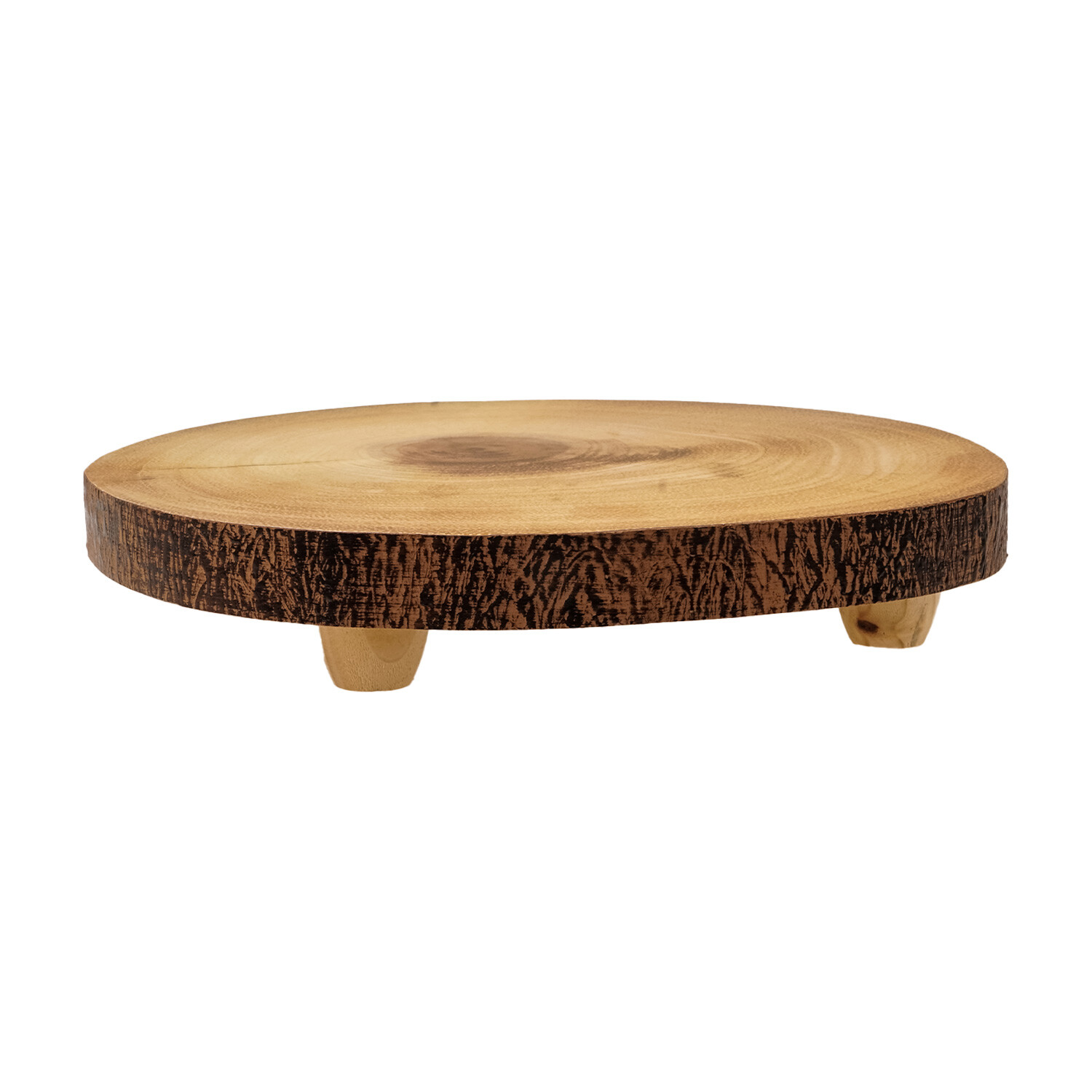 Wooden Footed Slice Log Decoration Stand Image 2