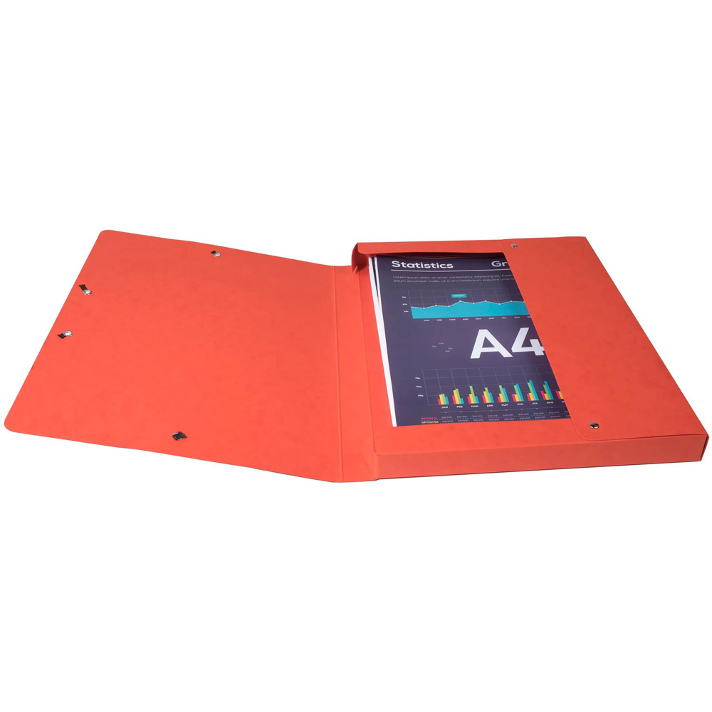 Exacopmta A4 Red Pressboard Box File 25mm 8 Pack Image 3