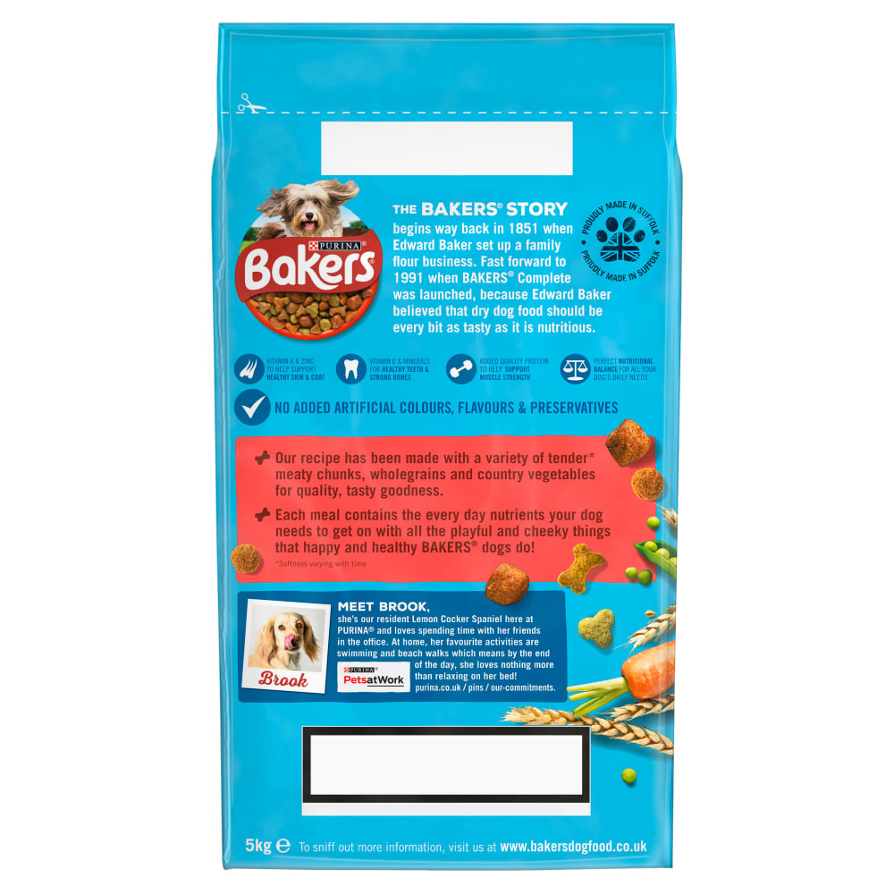 Bakers Tasty Beef and Country Vegetables Complete Dry Dog Food 5kg Image 4