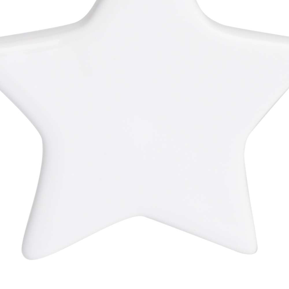 Wilko Plain White Glazed Ceramic Star Image 2