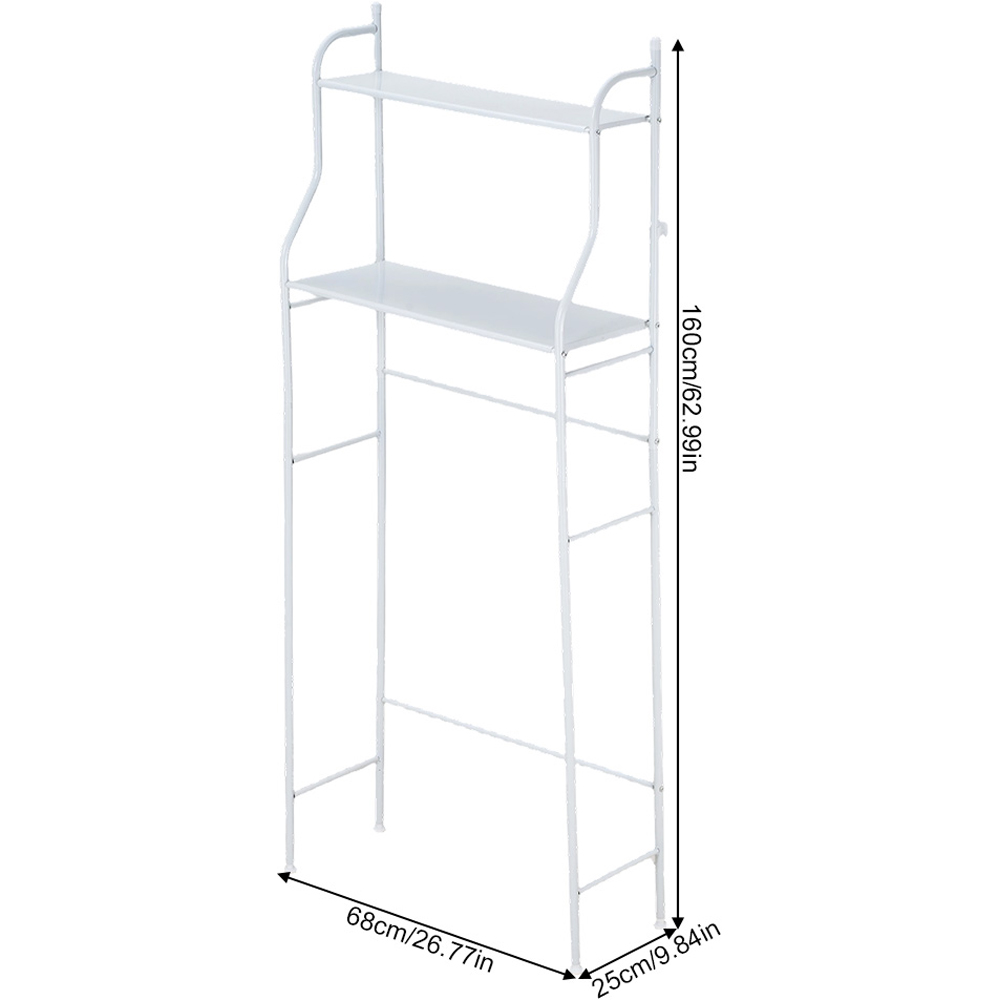 Living and Home 2 Shelf White Over-Washing Machine Storage Rack Image 9